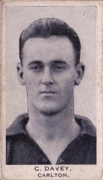 1932 Godfrey Phillips Tobacco Victorian League & Association Footballers #12 Charlie Davey Front
